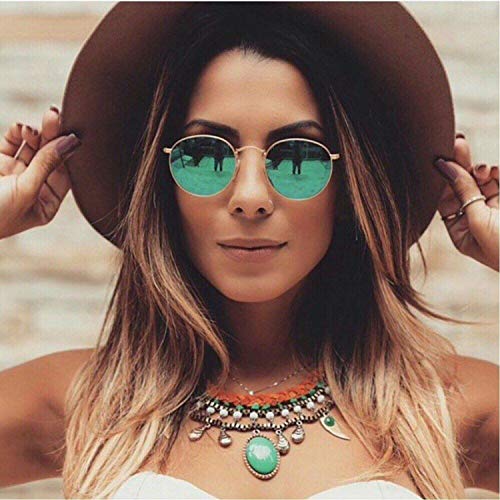 Image of Kursan Small Round Metal Polarized Sunglasses for Men Women Mirrored Lens Classic Circle Sun Glasses
