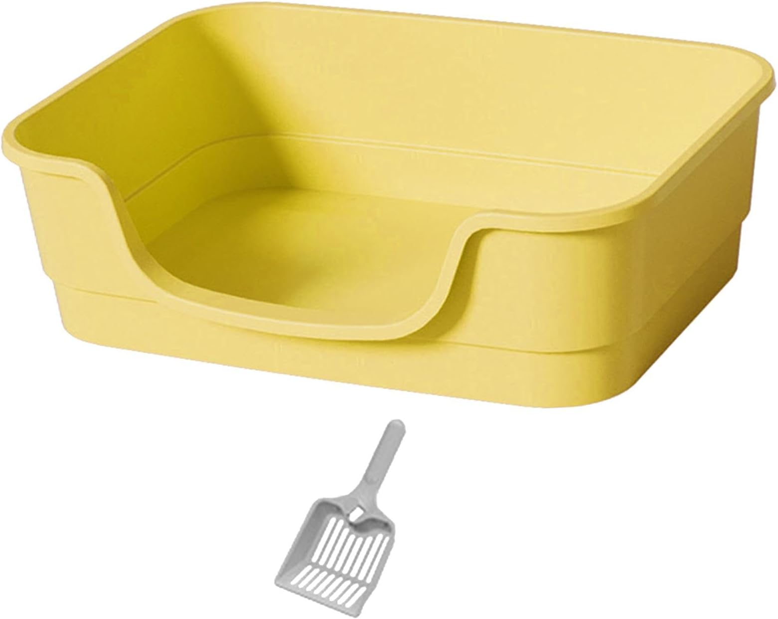 CALANDIS™ Large Cat Litter Boxes Enclosure Design Four Seasons High Sided Cats Litter Pan Yellow | Litter Boxes | Cat