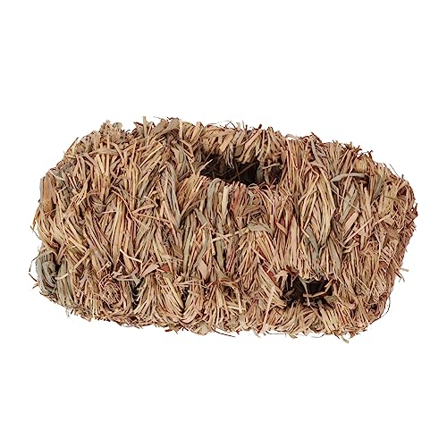 ORFOFE Hamster Straw Hideout Tunnel Nest Woven Pet Straw Nest Breathable Comfortable Hideaway for Hamsters Guinea Pigs Durable Natural Material