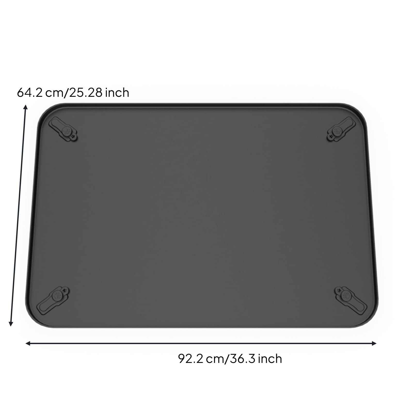 Tapis Étanche pour Litière, Noir, 92.2x64.2cm