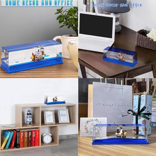 Image of Unsinkable Thousand Sunny Pirate Ship in a Bottle | Non Sinking OP Anime Boat Model Fluid Drift Bottle Decorations Desk Decor Ornament for Boys Girls Gift (blue-h)