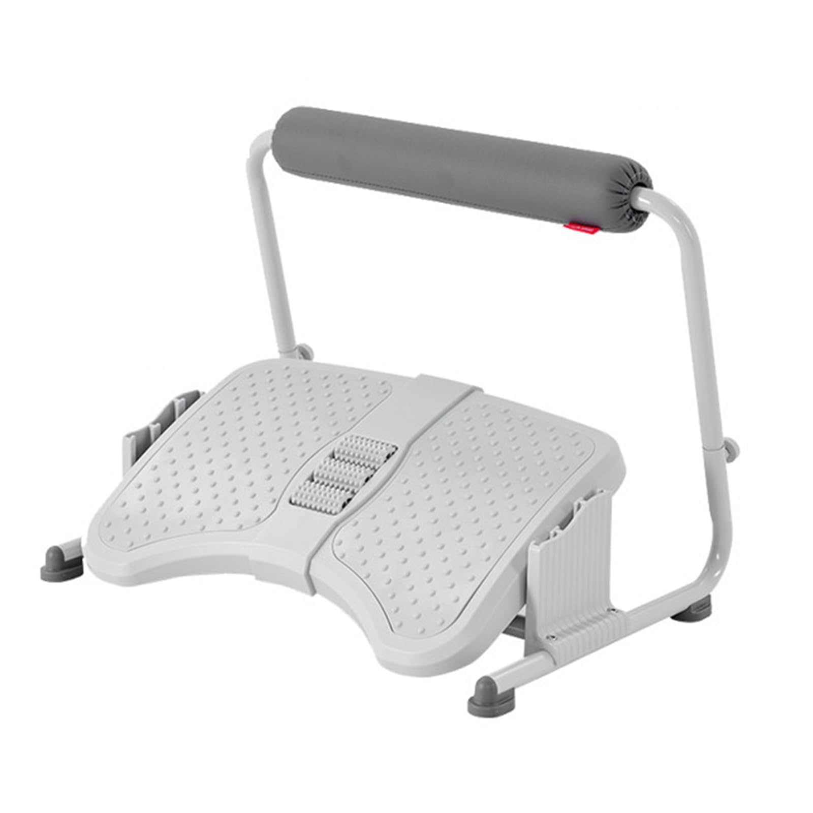 Reposapiés balancín ajustable con soporte de espuma para las piernas, 3 ajustes de altura y ruedas integradas, ideal para uso debajo del escritorio en casa u oficina (gris)