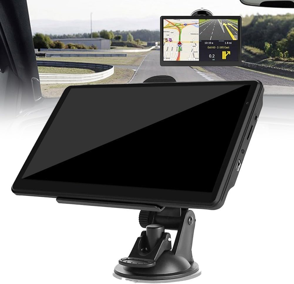 Navigatore satellitare per auto, navigatore GPS touchscreen da 7 pollici, navigazione GPS per auto con guida vocale, aggiornamenti mappe del Regno Unito e Irlanda inclusi, supporto reversibile