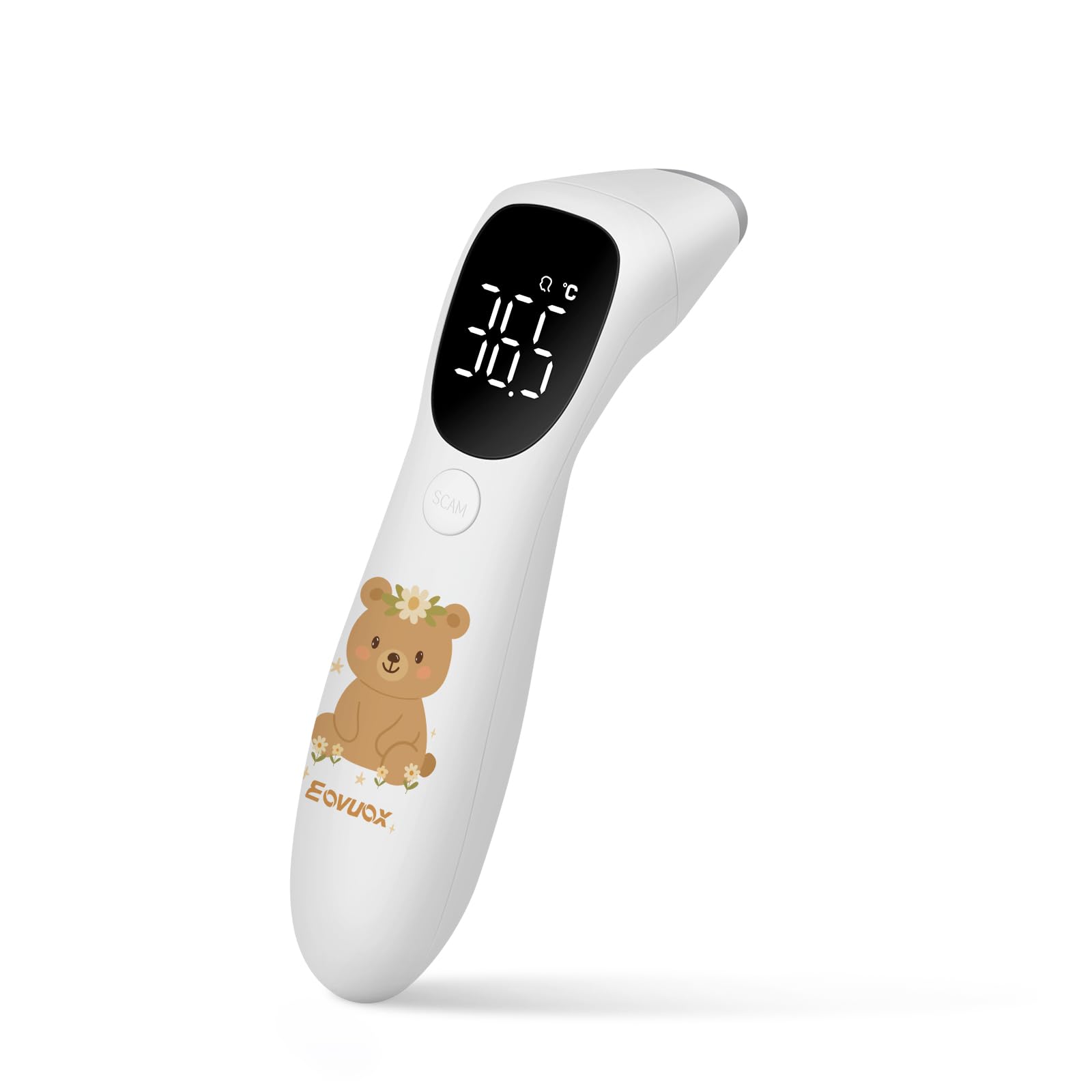 Motif unique dessiné à la main | Thermomètre numérique sans contact et auriculaire – Convient aux adultes et aux bébés, avec fonction mémoire (Teddy)