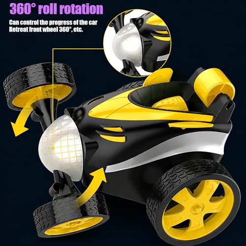Image of VGRASSP Mini Stunt Remote Control Rechargeable Car Toy for Kids - 360 Degree Spinning (Multicolor)