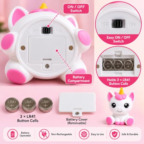 Image of Unicorn Night Light Lamp Battery Operated Table and Desk Decorations Gift Pandas (Unicorn)