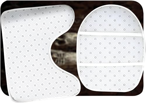 Badezimmerteppich Set 3 Teilig mit Toilettensitzbezug Mat U-Förmige Matte Totenkopf Schwarzes Muster Badematten Saugfähige Mikrofaser Flauschige Badteppiche, WC Vorleger Waschbar rutschfeste Teppich – Bild 6