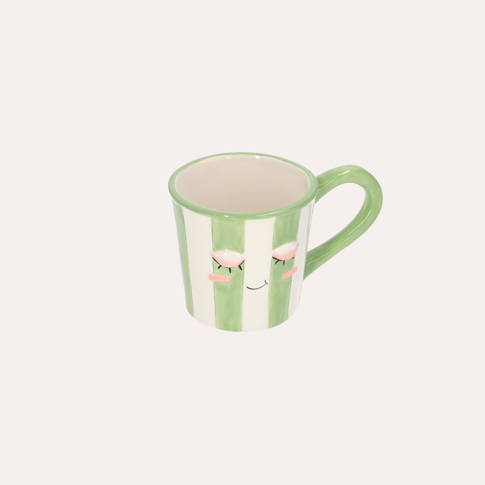 Keyhomestore | Zestaw 2 kubków ceramicznych z pokrywką | Śniadanie lub herbata, elegancka dekoracja stołu i prezent do domu - wyprodukowano we Włoszech