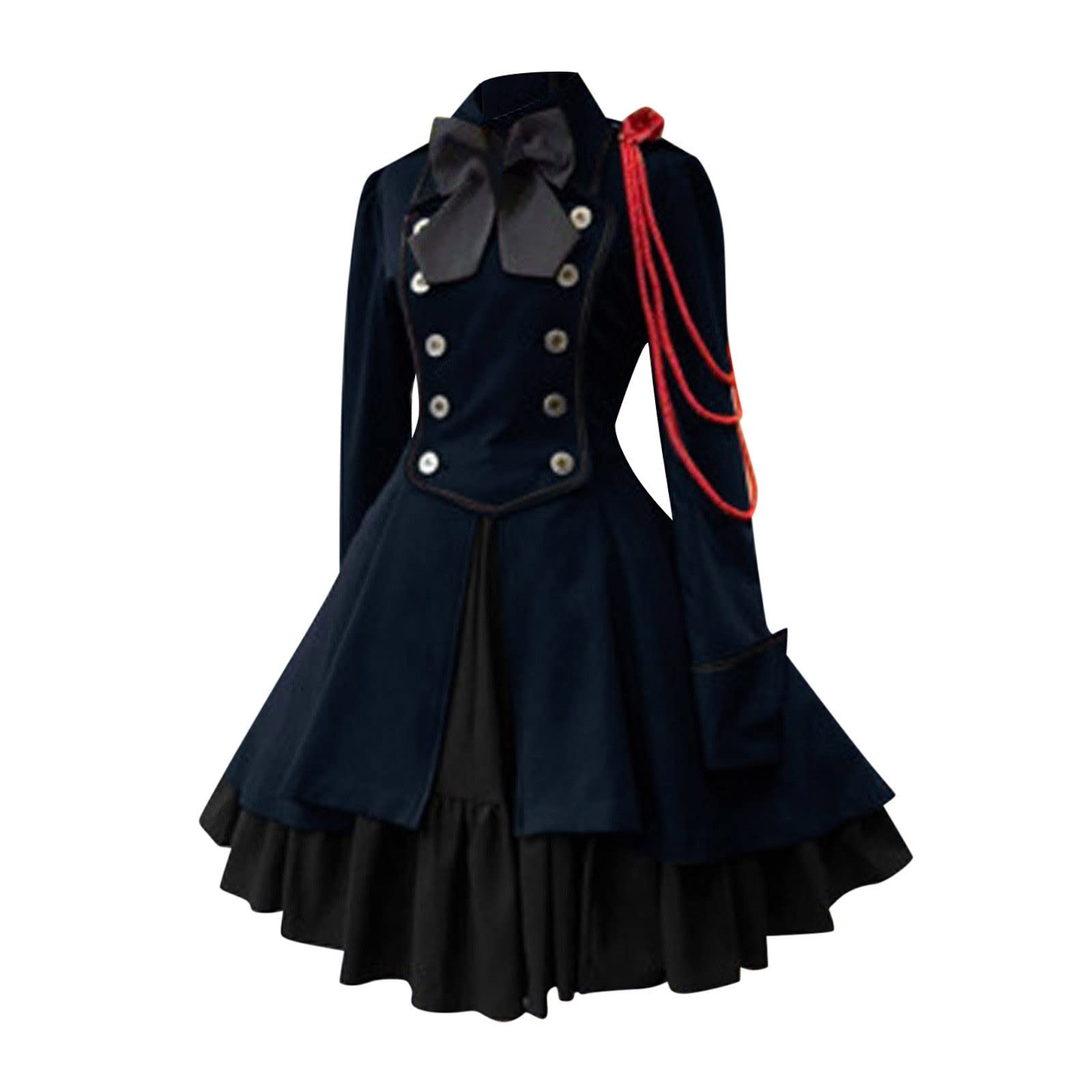 Renaissance Damen Kleid Mittelalter Kostüme Trompetenärmel Retro Kleid | Gothic Kleidung, Swing Kleider, Corsagenkleid, Steampunk Maxikleid, Viktorianisches Outfit, für Halloween Karneval Cosplay