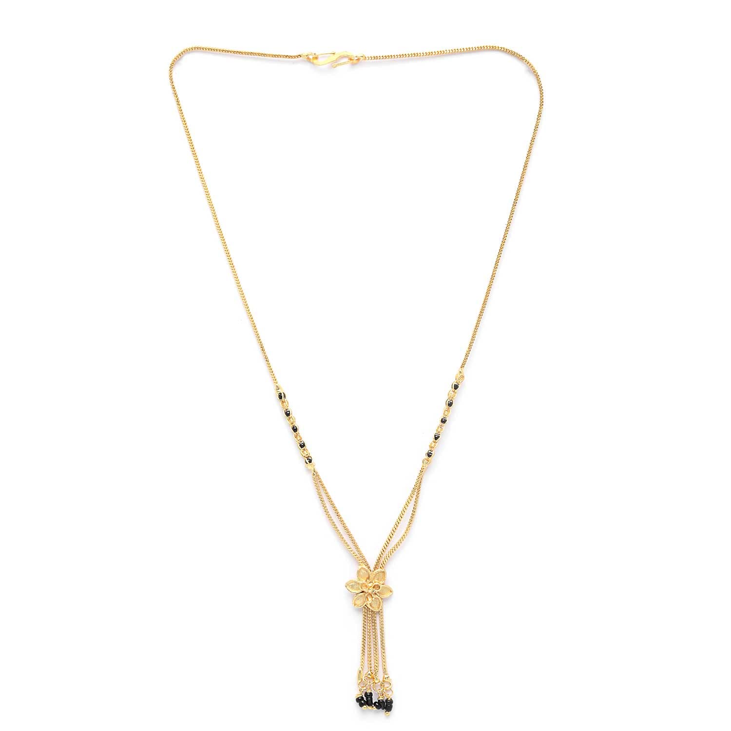 KENNICE Jewellery Gold-Plated Mangalsutra Tanmaniya Nallapusalu Necklace Black Bead Golden Chain For Women (B0BVMTDG9K) Amazon Price History, Amazon Price Tracker
