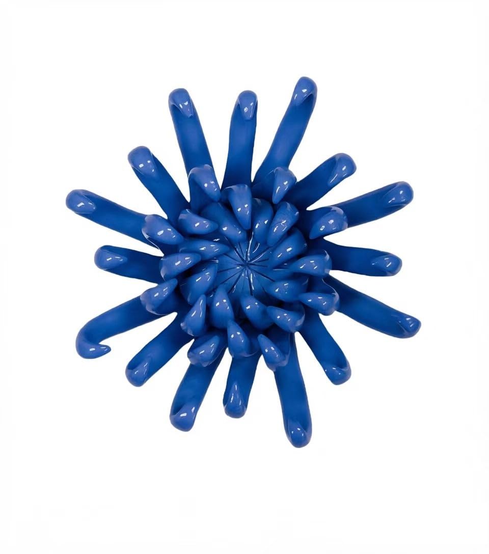 Royal Blue,Chrysanthemum, 3.54",Ceramic Flower Wall Art Decor, Artificial Flower Wall Sculpture,Handmade Ceramic Flowers for Home,Hallway,Living Room, Kitchen,Bathroom