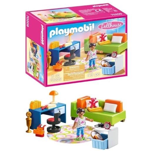 PLAYMOBIL PLAYMOBIL Figures 70284 Mama mit Kindern, ab 4 Jahren 7 PLAYMOBIL Dollhouse 70209 Jugendzimer, ab 4 Jahren