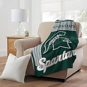Northwest NCAA Officially Licensed Michigan State Spartans 46″ x 60″ Microfiber Throw Blanket