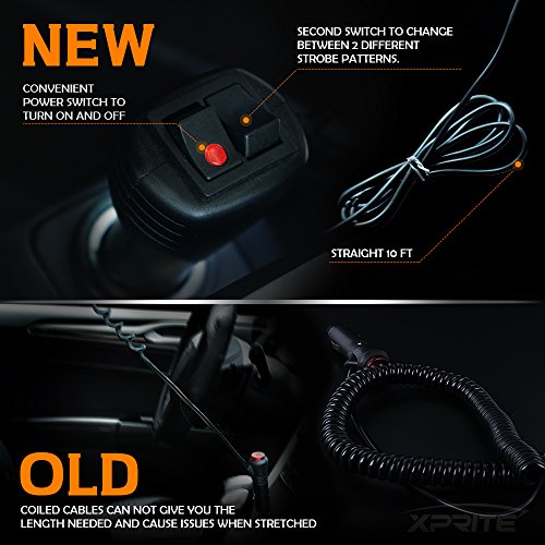 Xprite Super Bright Red Rotating Revolving LED Beacon Strobe Light，with