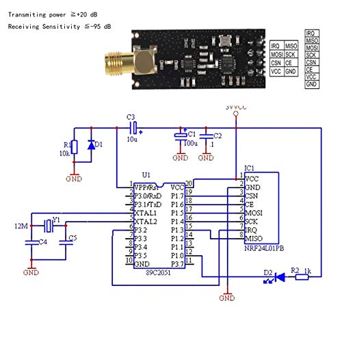 2Pcs Nrf24L01+Pa+Lna Rf Wireless Transceiver Module With Sma Antenna 2.4G 1100M & Wireless Module With Breakout Adapter On-Board 3.3V Regulator #TOP6