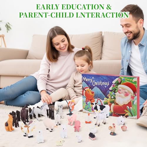 Christmas Advent Calendar 2025 24 Days Christmas Countdown Calendars Animals Farm Advent Calendar Animals Dogs Farm Christmas Calendar for Small Children Boys Girls