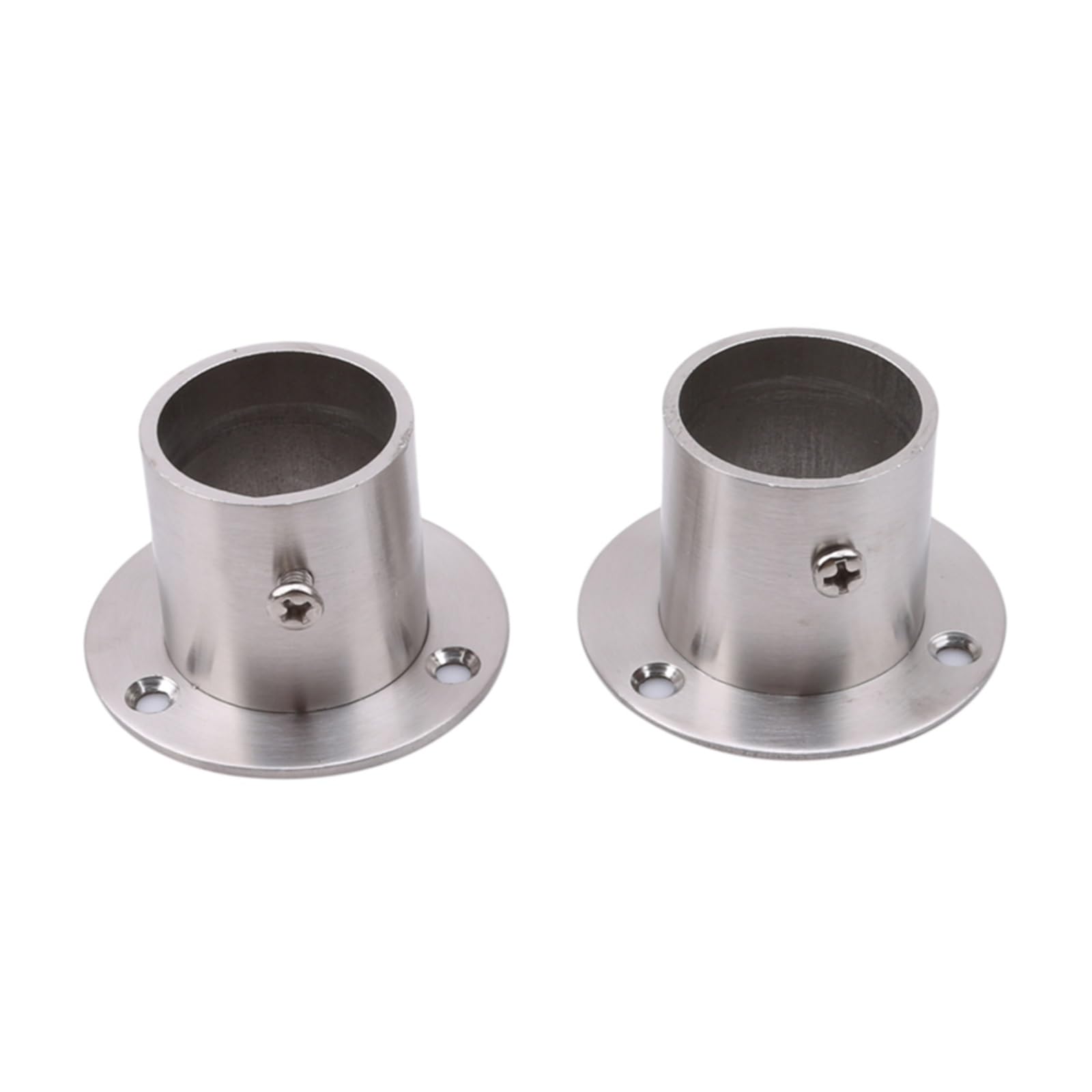 Wbtajzhy 32Mm Thick Closet Brackets Wardrobe Hanging Rail Rod Flange Seat 2 Pcs Stainless Steel 19-32Mm