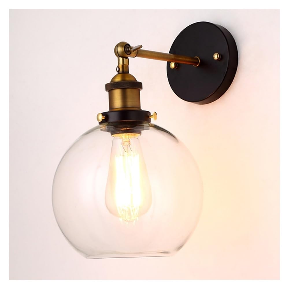 JKJZSALJ Indoor Wall Lights Fixtures Vintage Brass Hallway Wall Lamps Modern Swing Arm Adjustable Aisle Bedside Wall Sconces For Living Room Bathroom Vanity/Amber/B,Transparent-E,Transparent-C