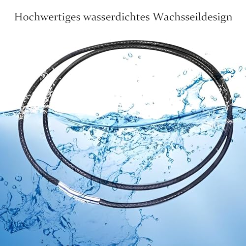 GFTCGK 4 Stück Lederband Halskette 2mm, Kunstleder Halskette Schwarz, Lederkette Mit Edelstahl Verschluss, Lederhalsband für Männer und Frauen(40-55cm)