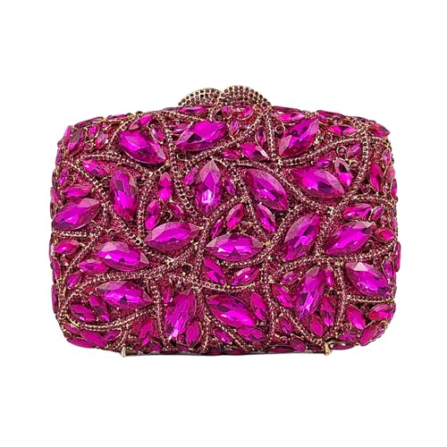Image of Colorful Crystal Clutch Box Handbag Women Sparkling Evening Bags for Wedding Party Prom Purse