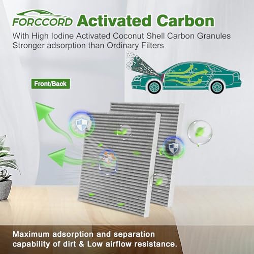 Image of Cabin & Engine Air Filter Combo for Nissan Altima 2007-2013 L4 2.5L | Replace#CF11173 CA10349, Activated Carbon Cabin Filter, Air Filter Kit Replacement Car Accessories