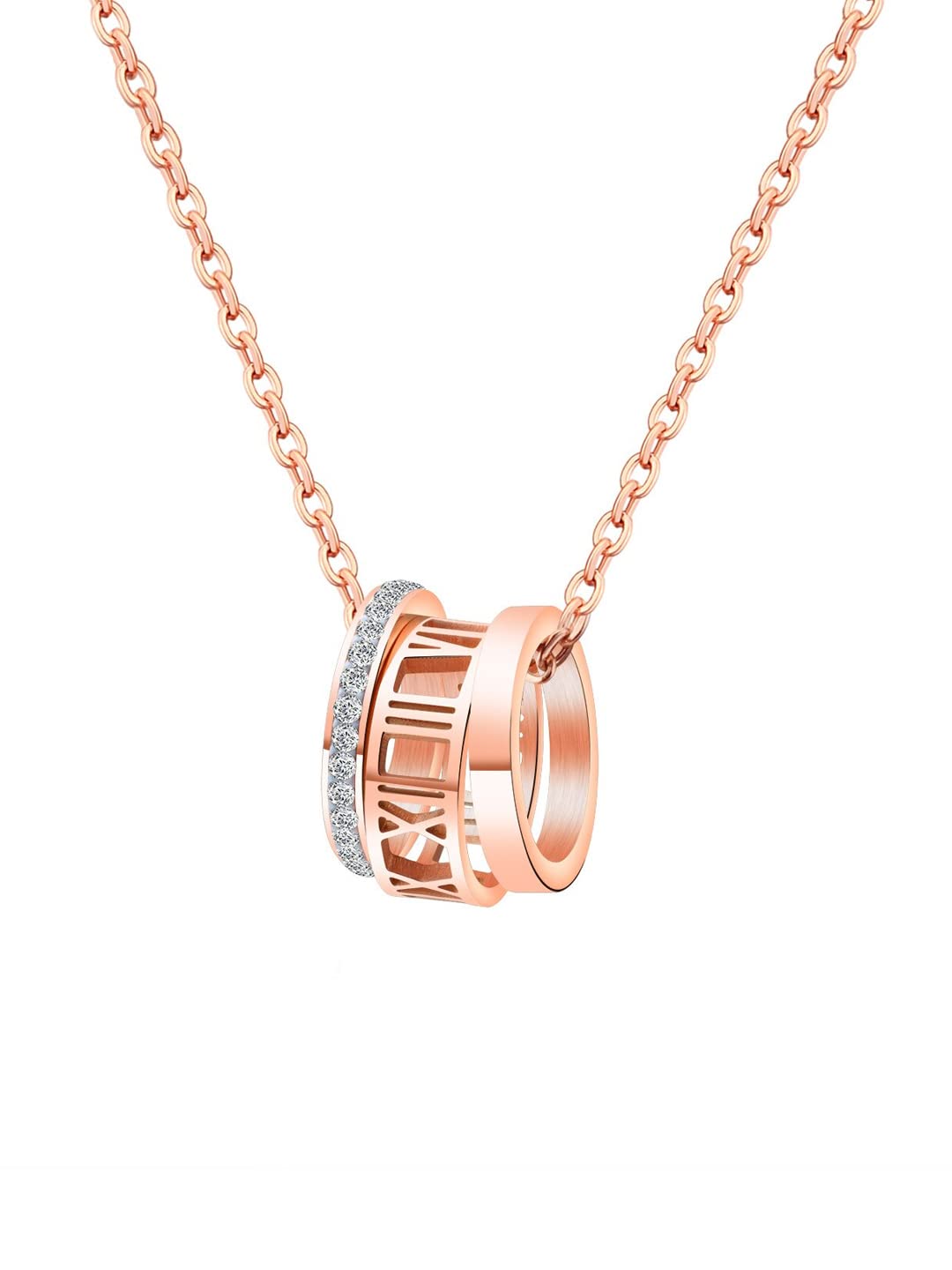Yellow Chimes Chain Pendant for Women Rose Gold-Plated Rings Charm Chain Pendant Necklace for Women and Girls. (B09NVZ3CSX) Amazon Price History, Amazon Price Tracker