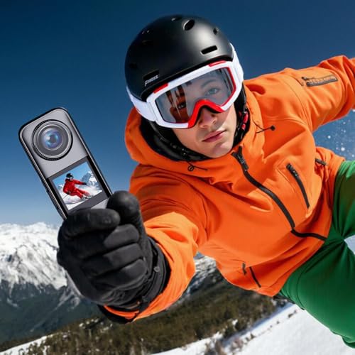 Image of Action Camera with Dual Color Screen,Body Waterproof Camera Suitable for Travel Motorcycle Helmet Cameras, Equipped with 32GB Card, 2 Batteries, and Various Installation Kits