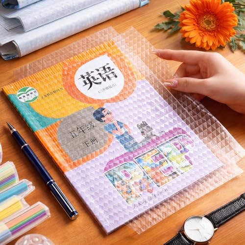 Image of Transparent Book Cover Film 30 Pcs | Self Adhesive Waterproof Book Binding Cover Sheets | Clear Book Cover Sticker for School Textbooks, Notebooks, Registers & Office Files | A4 A5 B5 Size Combo
