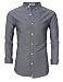 MrWonder Men's Casual Slim Fit Button Down Dress Shirt Long Sleeve Solid Oxford Shirt Grey L