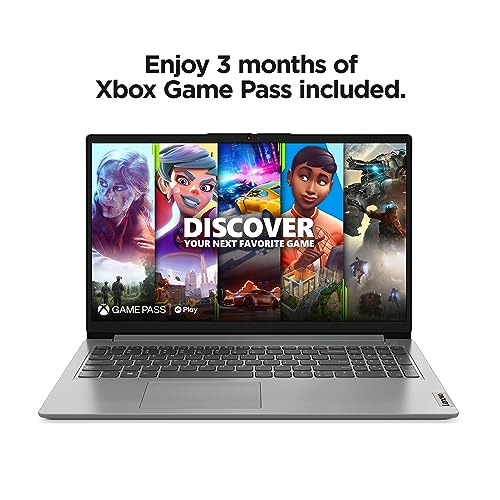 Image of Lenovo IdeaPad 1i - (2023) - Everyday Laptop Computer - Windows 11-15.6 inch FHD - 4GB Memory - 128GB Storage - Intel Celeron N4500 - Cloud Grey