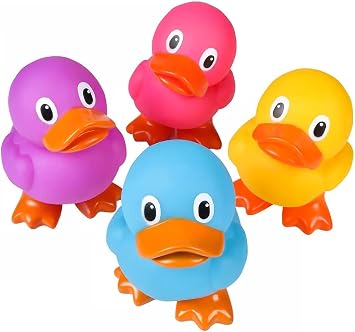 Large 5.5" Tall Rubber Duckies 12 Ducks Collectable Colorful Ducks Great for Dash Display and Bath Play