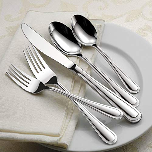 image for 60-Piece Silverware Set for 12, HaWare Stainless Steel Flatware Eating