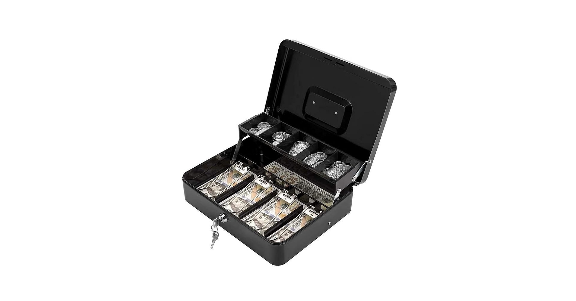 Amazon.co.jp: 手提金庫 キーロック式 会計用コインケース 4つ