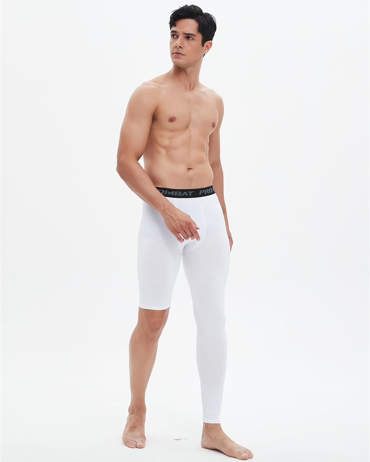 Men's Basketball Single Leg Tight Sports Pants 1/2 One Leg Compression Pants Athletic Base Layer Underwear - Image 2