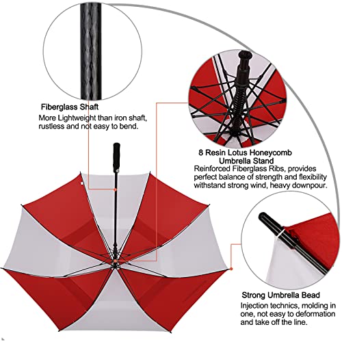Image of G4Free 47 /54 /62 /68 Inch Automatic Open Golf Umbrella Oversize Extra Large Double Canopy Vented Windproof Waterproof Stick Umbrellas