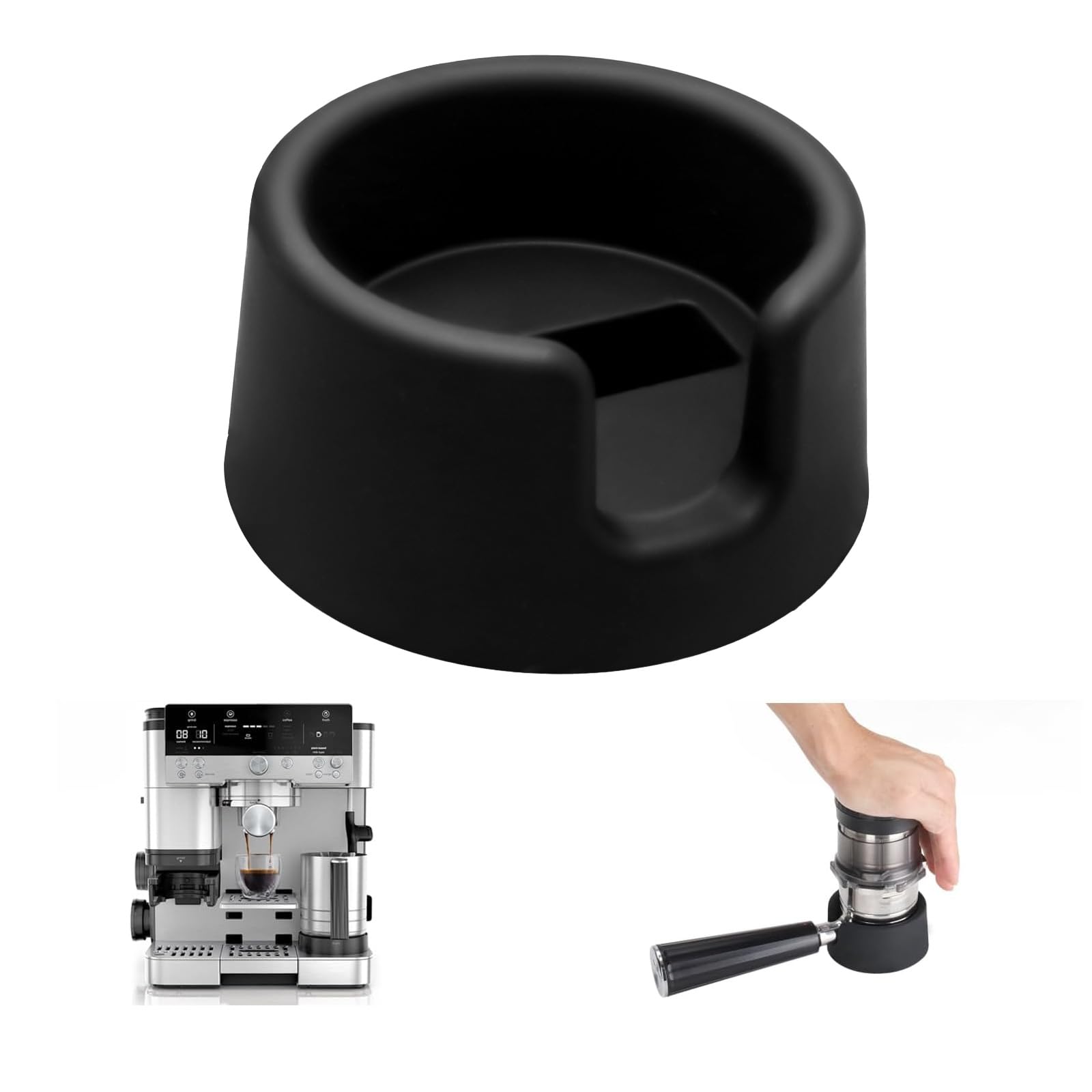 Coffee Tamper Base for Ninja Luxe Cafe ES601 & Ninja Coffee Machine, Improves Stability and Extraction, Silicone Non-Slip Base Fits Handheld Portafilter Support Stand (Black)