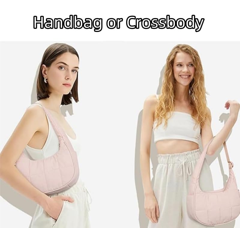 Cute Waterproof Nylon Shoulder Bags, Quilted Handbag with Adjustable Shoulder Strap, Small Lightweight Hobo Handbags2