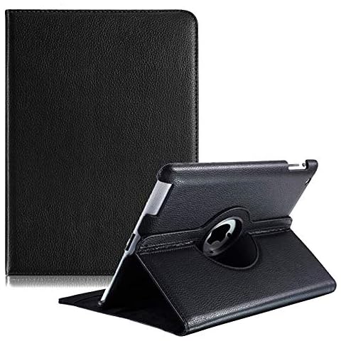 Newraturner Case for iPad 2/3/4 Case - 360 Degree Rotating Stand Smart Case Protective Cover with Auto Wake Up/Sleep Feature for Apple iPad 4, iPad 3 & iPad 2 (Black) Cover