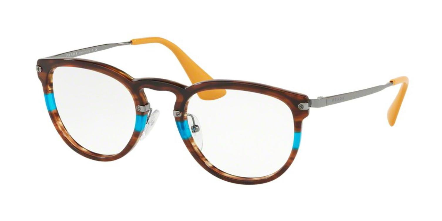 PradaEyeglasses PR 2 VV 2581O1 Striped Brown/Azure