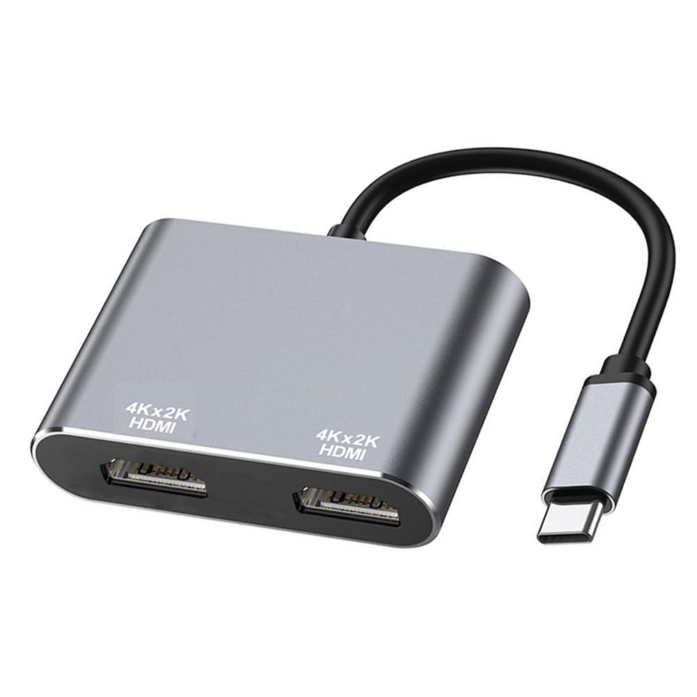 USB C to Dual HDMI Adapter (4K@60Hz), Type C (Source) to HDMI(Display) Splitter and USB C Converter Supports Extended Display 2 Monitors, for MacBook Air/Pro, Dell XPS, HP, Surface, Chromebook-picture-48