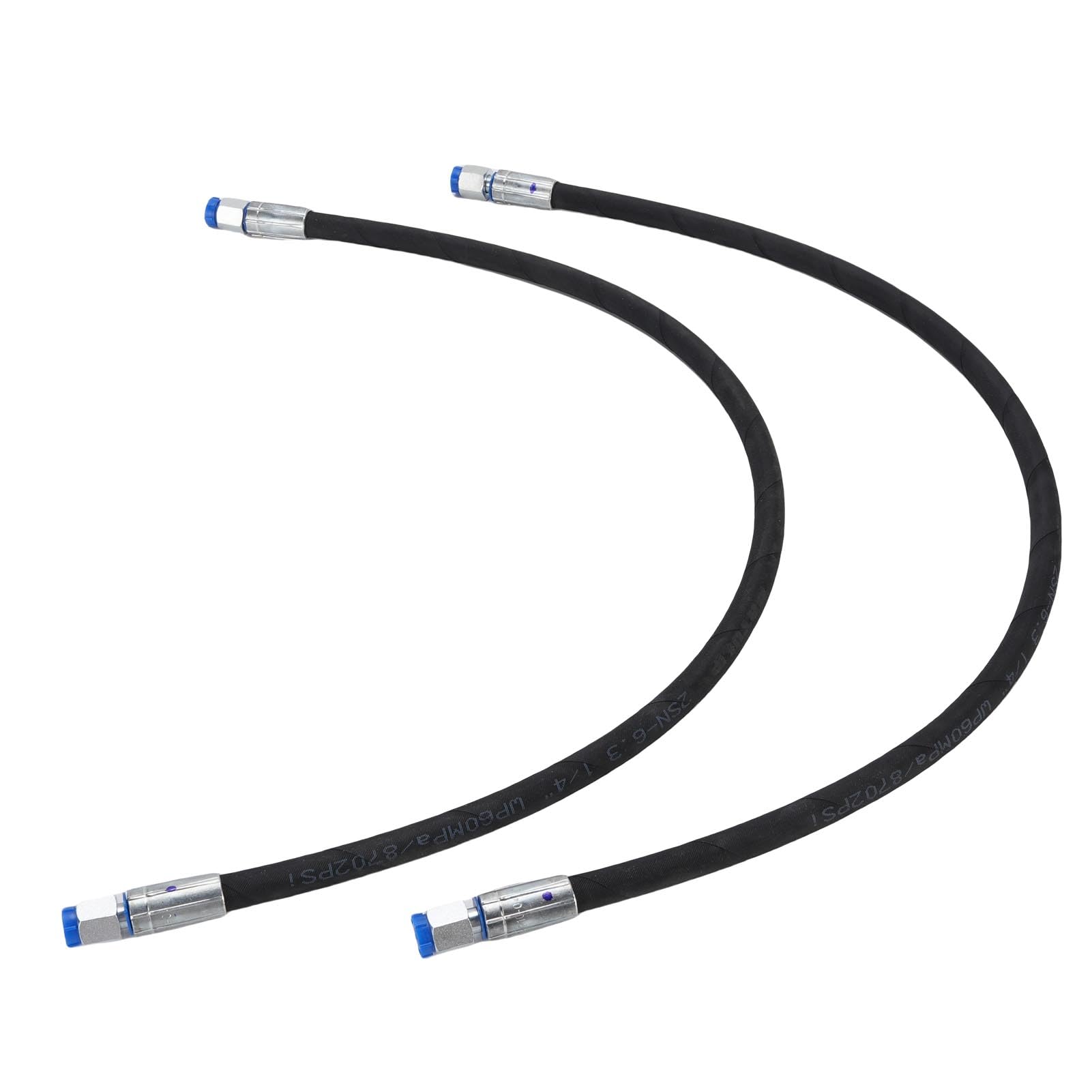 2PCS Excavator Diverter Valve Hoses 1/4in Interface 60MPa 8702PSI Excavator Throttle Valve Hose Replacement