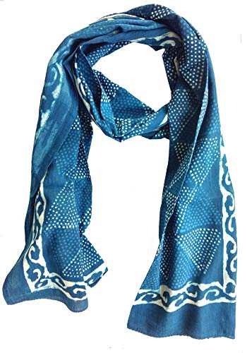 Rastogi Handicrafts Cotton Scarfs For Women’s Apparel Fabric Hand Block Printed 70 x 20 Inch Mini Stoll For Girls (Scarfs-8)