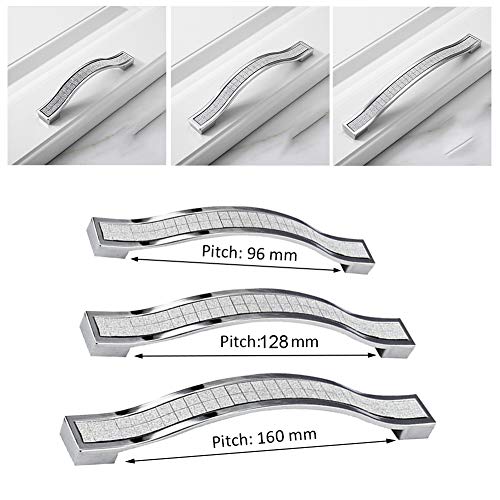 WMLBK Diamond Crystal Door Knob-Cupboard Drawer Bedroom Furniture Handles-Modern Cabinet Knobs 96mm 128mm 160mm (160mm, 12PCS) - Image 2