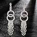 Luxury crystal pendant earrings, rhinestone tassel dangling fashion earrings, colorful long tassel women's fashion accessories