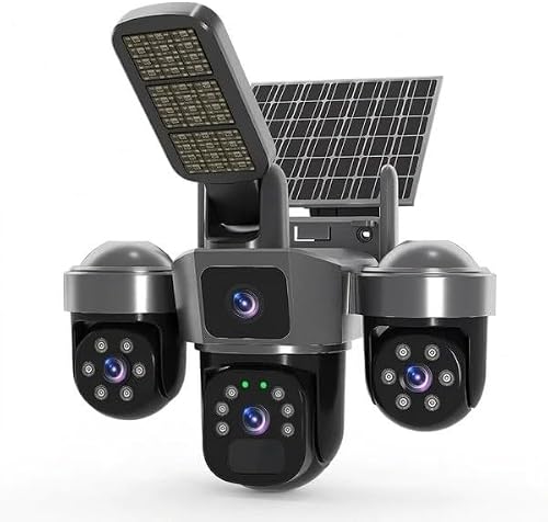 4G Solar Triple PTZ Security Camera V380 Pro | Night Vision, Motion Sensor, Solar Powered