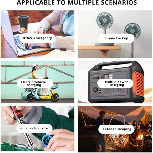 Generador de energía portátil con pedal con pantalla digital, múltiples opciones de salida (USB/12V/48V/220V) y luz súper brillante, ideal para RV, camping, viajes y uso en la oficina