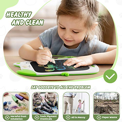 KingsDragon LCD Writing Tablet Drawing Doodle Board, Colorful Toddler Doodle Board Drawing Tablet, Erasable Reusable Electronic Drawing Pads, Educational and Learning Toy for Boys Girls(Green)