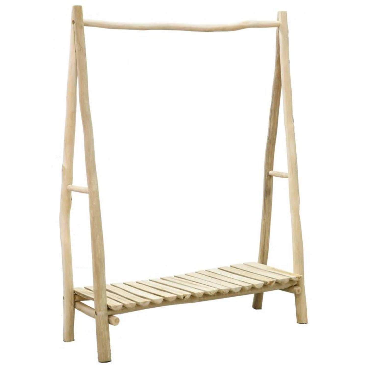 Portant en teck naturel AUBRY GASPARD 120cm dressing en kit pour entrée et chambre