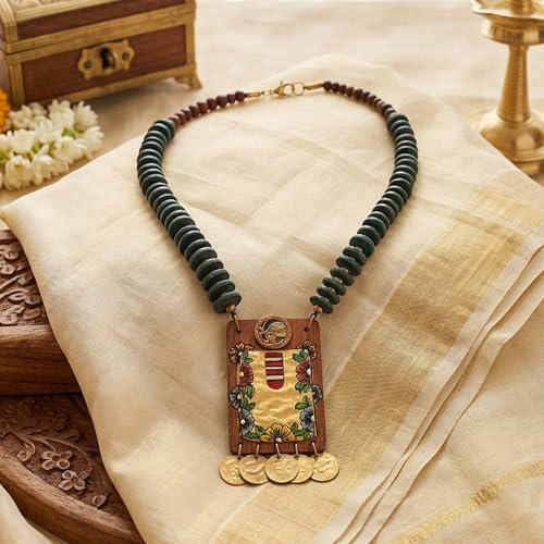 Image of AAKRITI ART CREATIONS Handcrafted Tribal Dhokra Necklace Collection | Royal, Pharaoh & Butterfly-Inspired Artisan Brass Statement Jewelry | Ethnic, Elegant & Artistic Necklaces for Women