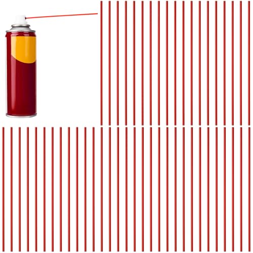 50 pitillos rojos para spray, 12 cm, flexibles miniatura 1